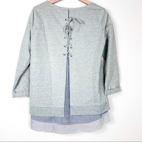 Boutique Open Back Lace Up Sweater Front Pocket XS - Picture 9 of 9